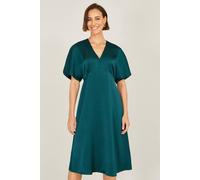 Yumi Women's Green Satin Midi Kimono Dress | Size: 14 Yumi Green 14