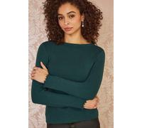 Yumi Women's Green Sparkle Knit Jumper | Size: Small