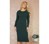 Yumi Women's Green Sparkle Knit Midi Jumper Dress | Size: Small Yumi Green S