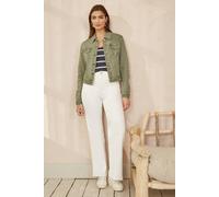Yumi Women's Green Stretch Cotton Denim Jacket | Size: 10 Yumi Green 10