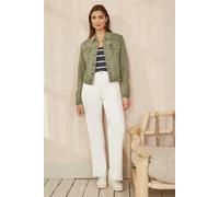 Yumi Women's Green Stretch Cotton Denim Jacket | Size: 18 Yumi Green 18