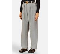 Yumi Women's Grey Check Wide Leg Trousers | Size: 8 Yumi Grey 8