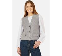 Yumi Women's Grey Knitted Pullover Waistcoat | Size: Large