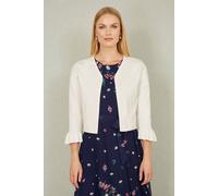 Yumi Women's Ivory Cropped Cardigan With Bell Sleeves | Size: Large Yumi Ivory L