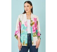 Yumi Women's Ivory Floral Print Relaxed Kimono in White | Size: Small Yumi White S