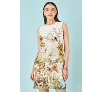 Yumi Women's Ivory Jungle Print Viscose Shift Dress | Size: 16