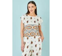 Yumi Women's Ivory Viscose Paisley Top in White | Size: 16 Yumi White 16