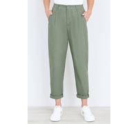 Yumi Women's Khaki Cotton Canvas Chinos | Size: 14 Yumi Khaki 14