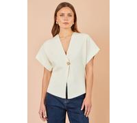 Yumi Women's Kimono Cardigan With Button in Ivory | Size: Small