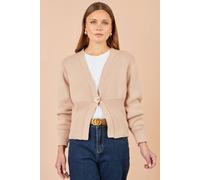 Yumi Women's Knitted Button Cardigan in Beige | Size: Large Yumi Beige L