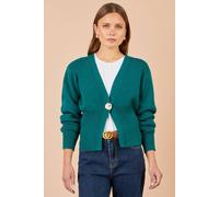 Yumi Women's Knitted Button Cardigan Sweater in Teal | Size: Medium