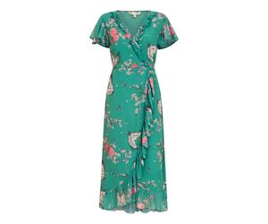 Yumi Womens/Ladies Crane V Neck Wrap Dress GT37519