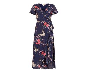 Yumi Womens/Ladies Crane V Neck Wrap Dress GT37519
