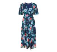 Yumi Womens/Ladies Floral V Neck Midi Dress8 UK Navy GT37323
