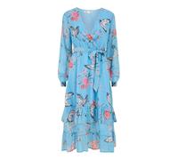 Yumi Womens/Ladies Floral Wrap Dress10 UK Blue GT35575