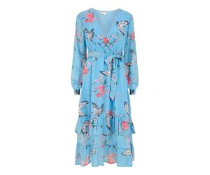 Yumi Womens/Ladies Floral Wrap Dress10 UK Blue GT35575