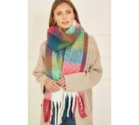 Yumi Rainbow Check Soft Scarf One Size Multi