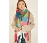 Yumi Women's Multi Check Soft Tassel Scarf Yumi Multicolor One Size