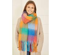 Yumi Women's Multi Check Soft Tassel Scarf Yumi Multicolor One Size