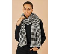 Yumi Women's Multi-Coloured Dog Tooth Scarf With Stitch Detail Yumi Multicolor One Size