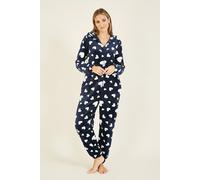 Yumi Women's Navy Heart Super Soft Onesie With Pockets | Size: 10 Yumi Navy 10