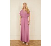 Yumi Women's Pink Jersey Stretch Multiway Midi Dress | Size: 12 Yumi Pink 12
