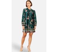 Yumi Women's Printed Velvet Tunic Dress in Bottle Green | Size: 8