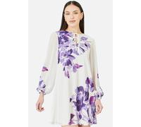 Yumi Women's Purple Floral Placement Tunic in Violet | Size: 10 Yumi Violet 10