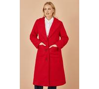 Yumi Women's Red Boucle Long Line Coat | Size: 10 Yumi Red 10