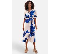 Yumi Women's Scattered Floral Shirtdress in Bright Blue | Size: 8