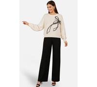 Yumi Women's Sequin Bow Relaxed Jumper in Off White | Size: Medium