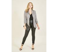 Yumi Women's Silver Sequin Blazer With Pockets | Size: 12
