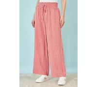 Yumi Women's Stripe Relaxed Trousers in Red | Size: 12 Yumi Red 12