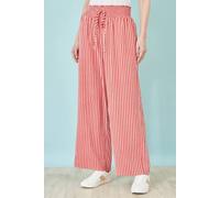 Yumi Women's Stripe Relaxed Trousers in Red | Size: 14 Yumi Red 14