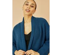 Yumi Women's Teal Knitted Maxi Cardigan With Pockets | Size: Medium Yumi Teal M