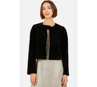 Yumi Women's Velvet Bow Jacket in Black | Size: 14
