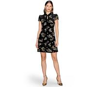 Yumi Women's Velvet Embellished Collar Tunic Dress in Black | Size: 16