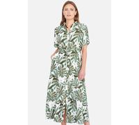 Yumi Women's Viscose Relaxed Boho Print Maxi Shirt Dress in Green | Size: 14 Yumi Green 14
