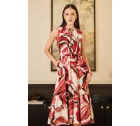 Yumi Women's Viscose Swirl Print Midi Dress in Pink | Size: 22 Yumi Pink 22