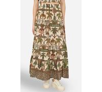 Yumi Women's White Cotton Voile Safari Midi Skirt in Ecru | Size: 8