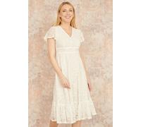 Yumi Women's White Lace Midi Skater Dress | Size: 16 Yumi White 16