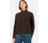 Yumi Women's Zip Up Cardigan Sweater in Dark Brown | Size: Medium