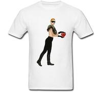 YUMIAN Men's Eurythmics Design Cotton T Shirt White M