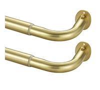 YuMierle Room Darkening Curtain Rod 48-84 Inches, Brass Finish, Steel Material, High-Temperature Curing Coating, Wall or Ceiling Mounted (2 Pack)