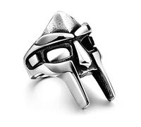 Yumikoo DOOM Mask Ring for Men Gladiator Style Titanium Stainless Steel Ring, Metal, No Gemstone