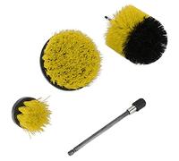 YUMILI 1/4in Drill Brush, Cleaning Brushes Set, 4 Pack Extended Long Attachment Power Scrubber Brushes Kit for Cleaning, Great for Car Carpet Floor Bathroom Toilet Kitchen Ceramic (Yellow)