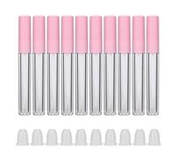 YUMILI 10pcs Refillable Lip Gloss Bottle DIY Empty Lip Balm Tube Container Makeup Tool Accessory (2.5ml/pc) (New powder cap (transparent bottle))
