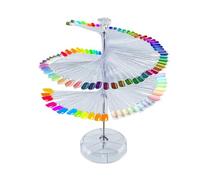 YUMILI 120 Sticks Nail Art Color Card Display Stand Spiral False Nails Display Cold Chart Shelf Practice Tools For Solon Nails Polish Gel Show (Round)