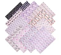 YUMILI 12PCS Halloween Cotton Squares Fat Quarters Fabric 45x55cm (Pink)