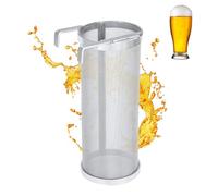 YUMILI Brewing Hop Filter, 300 Micron Stainless Steel Homemade Brew Beer Hop Mesh Filter Strainer with Hook(10 * 25.5cm)